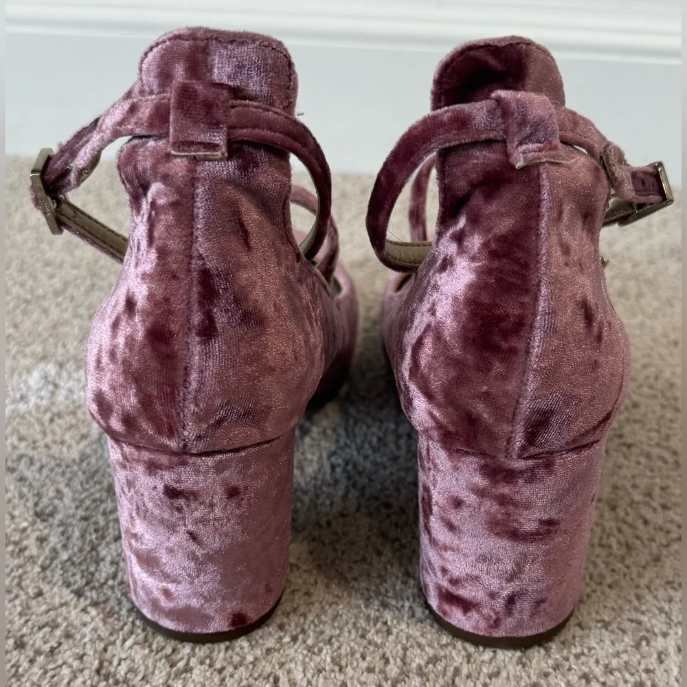 Circus by Sam Edelman Velvet Joyce Pumps Heels in Mauve Pink Mary Jane Shoes - Picture 5 of 12